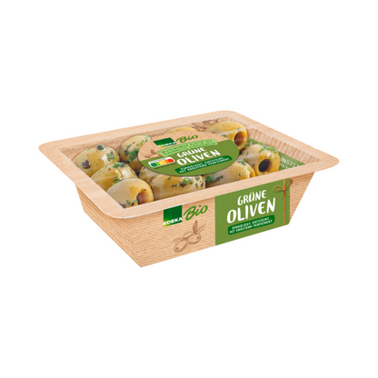 Bio EDEKA Grüne Oliven mariniert 150g foodpipe [Lebensmittel-Lieferservice Rostock]