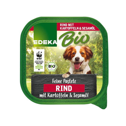 Bio EDEKA Hund Rind mit Kartoffeln&Sesamöl 150g foodpipe [Lebensmittel-Lieferservice Rostock]