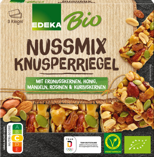 Bio EDEKA Knusperriegel Nussmix 3x25g foodpipe [Lebensmittel-Lieferservice Rostock]