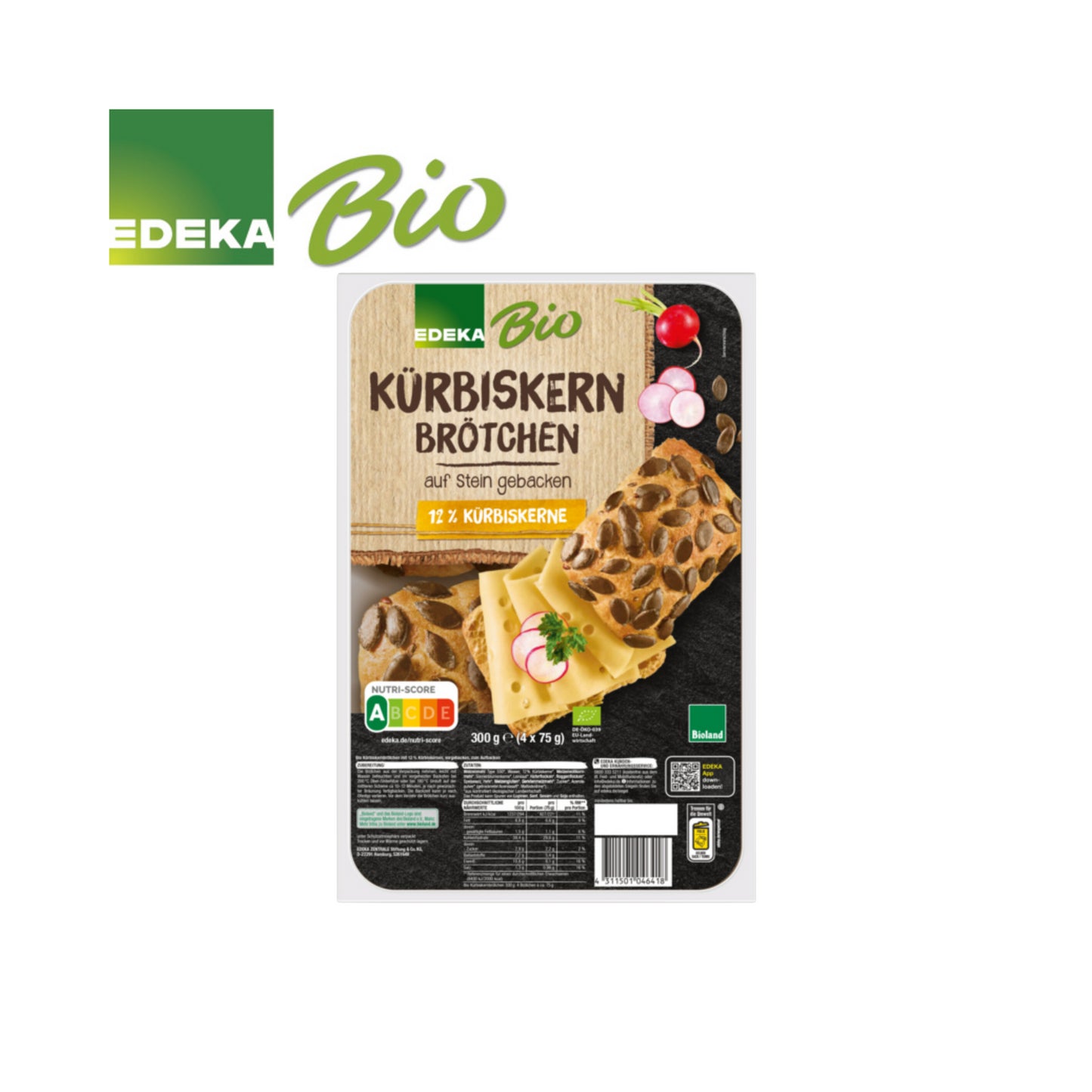 Bio EDEKA Kürbiskernbrötchen 300g foodpipe Rostock [Lebensmittel-Lieferservice Rostock]