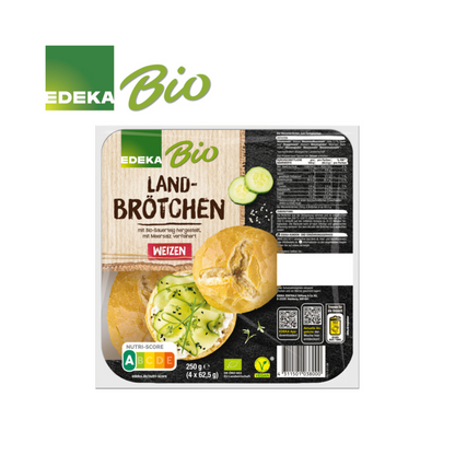 Bio EDEKA Landbrötchen Weizen 4ST 250g foodpipe [Lebensmittel-Lieferservice Rostock]