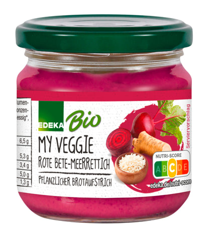 Bio EDEKA My Veggie Vegane Streichcreme Rote Bete-Meerrettich 180g foodpipe [Lebensmittel-Lieferservice Rostock]