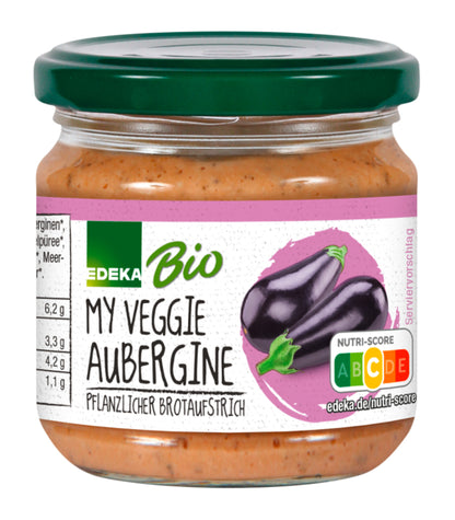 Bio EDEKA My Veggie Veganer Brotaufstrich Aubergine 180g foodpipe [Lebensmittel-Lieferservice Rostock]