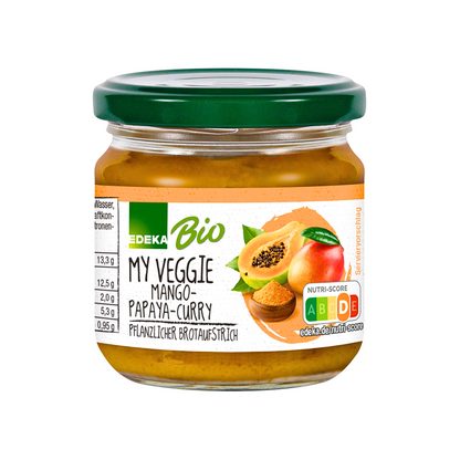 Bio EDEKA My Veggie Veganer Brotaufstrich Curry Mango Papaya 180g foodpipe [Lebensmittel-Lieferservice Rostock]
