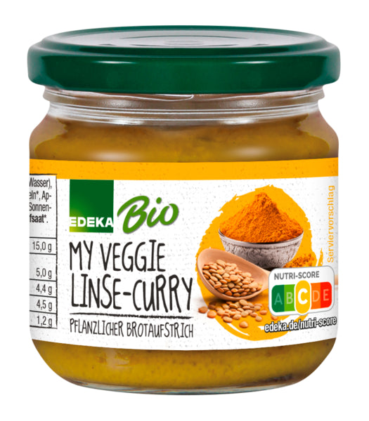 Bio EDEKA My Veggie Veganer Brotaufstrich Linse Curry 180g foodpipe [Lebensmittel-Lieferservice Rostock]