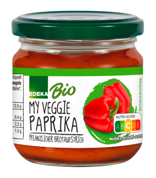 Bio EDEKA My Veggie Veganer Brotaufstrich Paprika 180g foodpipe [Lebensmittel-Lieferservice Rostock]