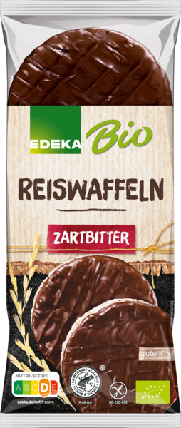 Bio EDEKA Reiswaffeln mit Zartbitterschokoladenüberzug 100g foodpipe [Lebensmittel-Lieferservice Rostock]