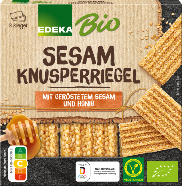 Bio EDEKA Sesam Knusperriegel 3x25g foodpipe [Lebensmittel-Lieferservice Rostock]