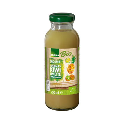 Bio EDEKA Smoothie Kiwi Limette Leinmehl 250ml foodpipe [Lebensmittel-Lieferservice Rostock]