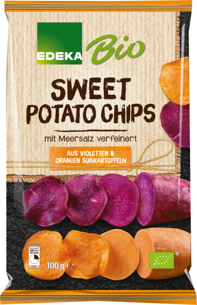 Bio EDEKA violette&orange Süßkartoffelchips 100g foodpipe [Lebensmittel-Lieferservice Rostock]