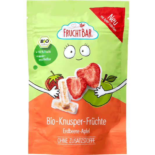 Bio Fruchtbar Knusper-Früchte Erdbeer&Apfel 15g foodpipe [Lebensmittel-Lieferservice Rostock]