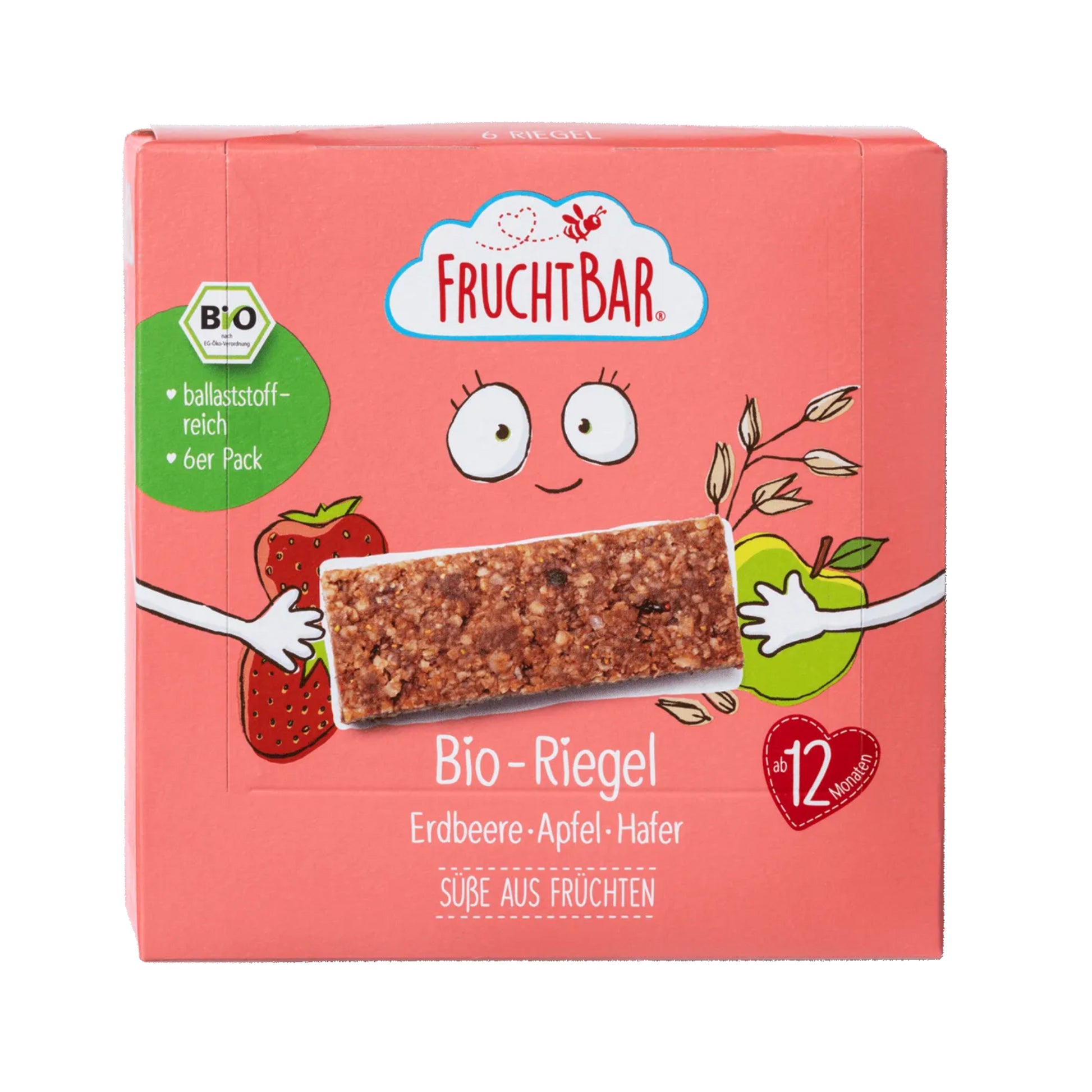 Bio Fruchtbar Riegel Erdbeer Apfel 6x23g foodpipe [Lebensmittel-Lieferservice Rostock]