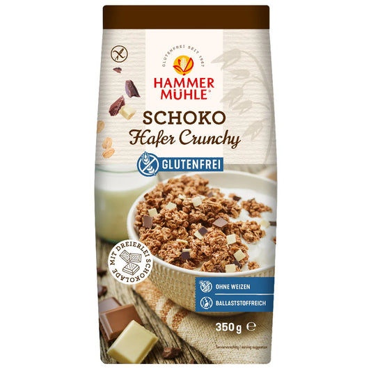 Bio Hammermühle Hafer Schoko Crunchy 350g foodpipe [Lebensmittel-Lieferservice Rostock]