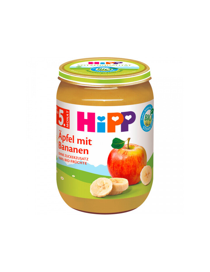 Bio Hipp Äpfel mit Bananen ab 5.Monat 190g foodpipe [Lebensmittel-Lieferservice Rostock]