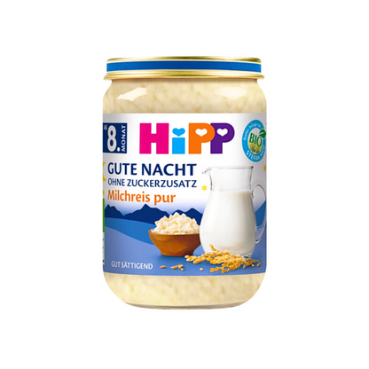 Bio Hipp Gute Nacht Milchreis pur ohne Zuckerzusatz ab 8.Monat 190g foodpipe [Lebensmittel-Lieferservice Rostock]