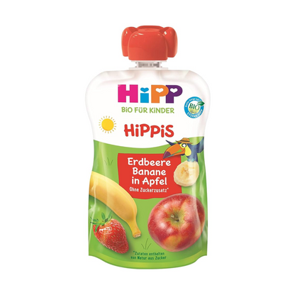 Bio Hipp Hippis Erdbeere-Banane in Apfel ab 1 Jahr 100g foodpipe [Lebensmittel-Lieferservice Rostock]