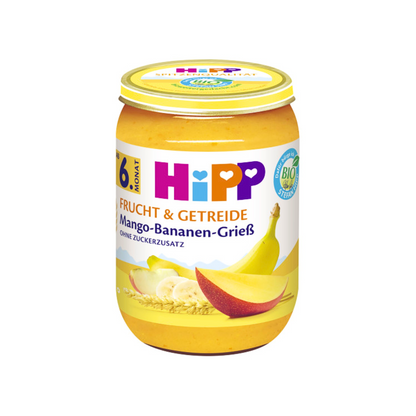 Bio Hipp Mango-Bananen-Grieß ohne Zuckerzusatz ab 6.Monat 190g foodpipe [Lebensmittel-Lieferservice Rostock]