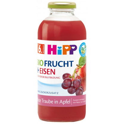 Bio Hipp Rote Traube in Apfel mit Eisen ab 6.Monat 0,5l foodpipe [Lebensmittel-Lieferservice Rostock]