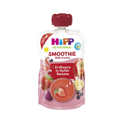 Bio Hipp Smoothie Flora Flamingo Erdbeere in Apfel-Banane 120ml foodpipe [Lebensmittel-Lieferservice Rostock]