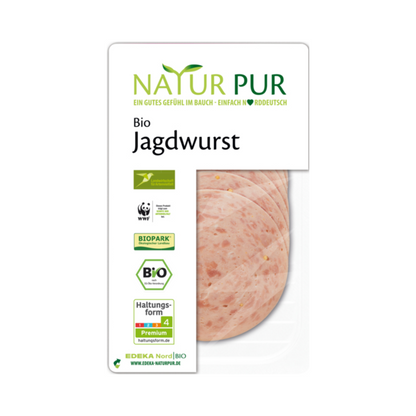 Bio Natur Pur Jagdwurst in Scheiben 80g foodpipe [Lebensmittel-Lieferservice Rostock]