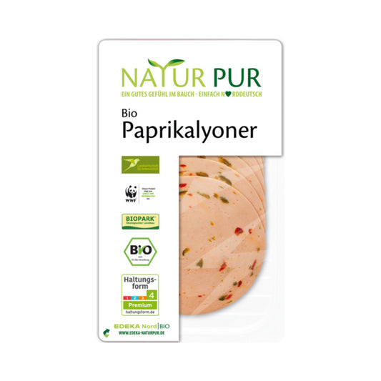 Bio Natur Pur Paprikalyoner in Scheiben 80g foodpipe [Lebensmittel-Lieferservice Rostock]