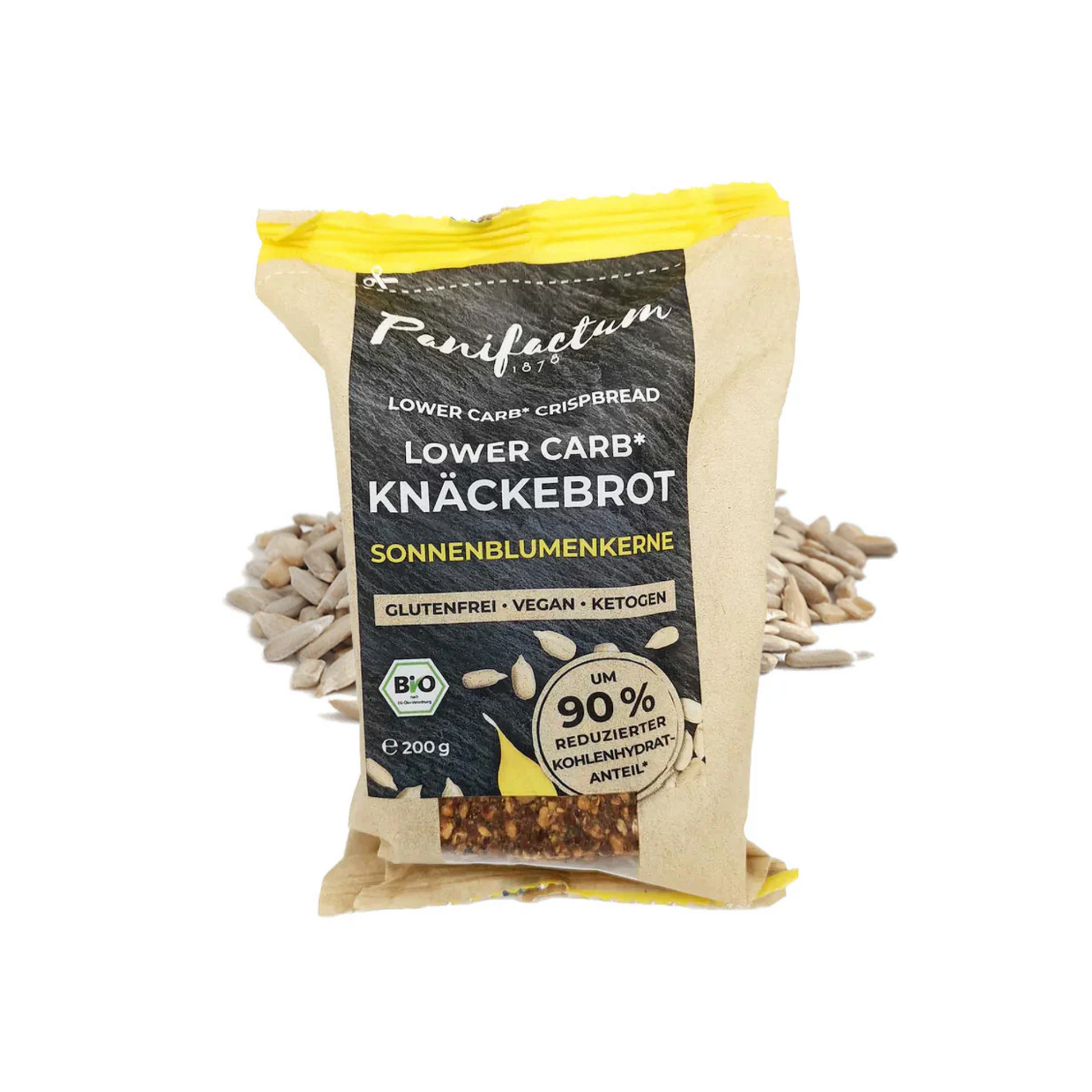 Bio Panifactum Lowcarb Knäckebrot Crunchy Sonnenblumenkerne 200g foodpipe [Lebensmittel-Lieferservice Rostock]