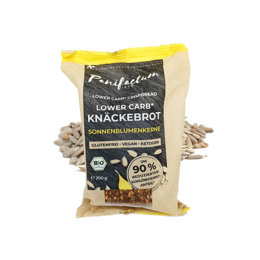 Bio Panifactum Lowcarb Knäckebrot Crunchy Sonnenblumenkerne 200g foodpipe [Lebensmittel-Lieferservice Rostock]