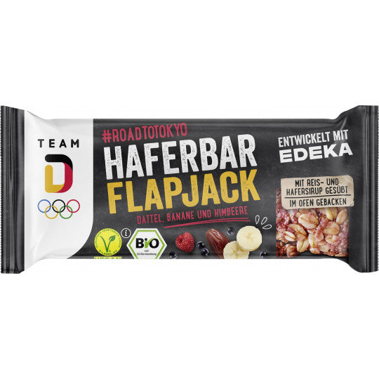 Bio TEAM D Haferbar Flapjack Dattel, Banane und Himbeere 60g foodpipe [Lebensmittel-Lieferservice Rostock]