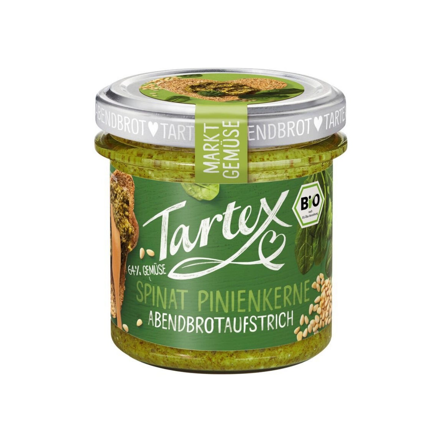 Bio Tartex Markt-Gemüse Spinat Pinienkerne 135g foodpipe [Lebensmittel-Lieferservice Rostock]