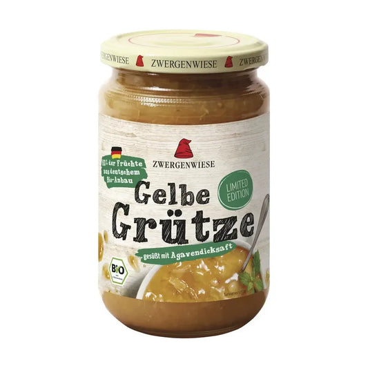 Bio Zwergenwiese Gelbe Grütze mit Agavendicksaft gesüßt 350g foodpipe [Lebensmittel-Lieferservice Rostock]