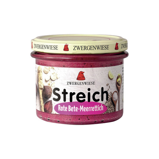 Bio Zwergenwiese Rote Bete-Meerrettich Streich 180g foodpipe Rostock [Lebensmittel-Lieferservice Rostock]