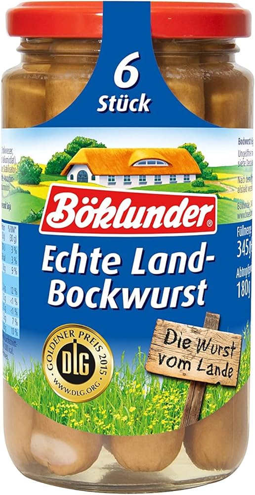 Böklunder Echte Land-Bockwurst in Eigenhaut 6ST 345g foodpipe [Lebensmittel-Lieferservice Rostock]