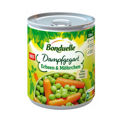 Bonduelle Erbsen mit Möhrchen dampfgegart 610g foodpipe [Lebensmittel-Lieferservice Rostock]