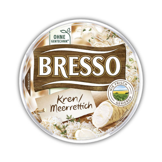 Bresso Frischkäse Merrettich 60% Fett i.Tr.150g foodpipe [Lebensmittel-Lieferservice Rostock]