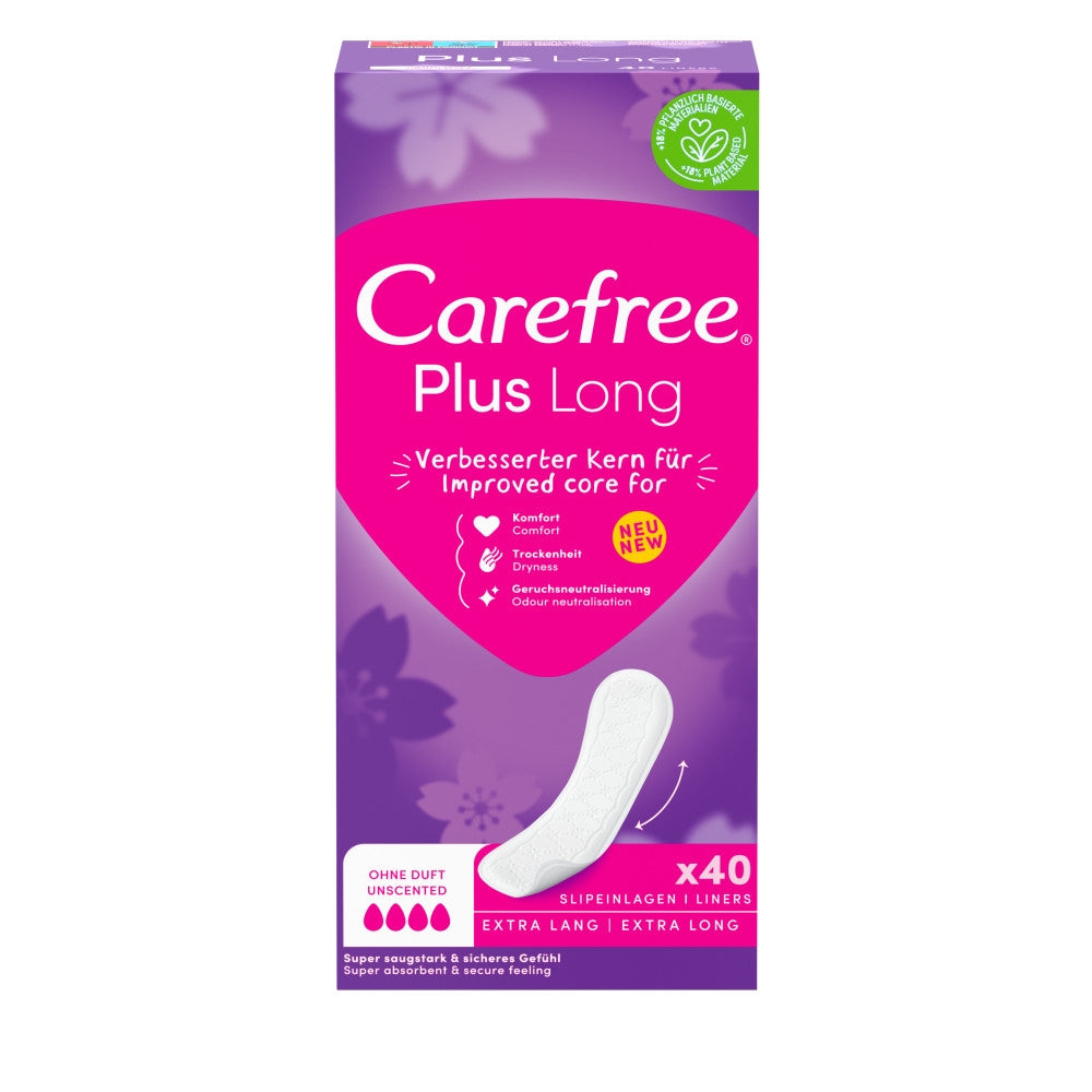 Carefree Slipeinlagen Plus Long ohne Duft 40ST foodpipe [Lebensmittel-Lieferservice Rostock]