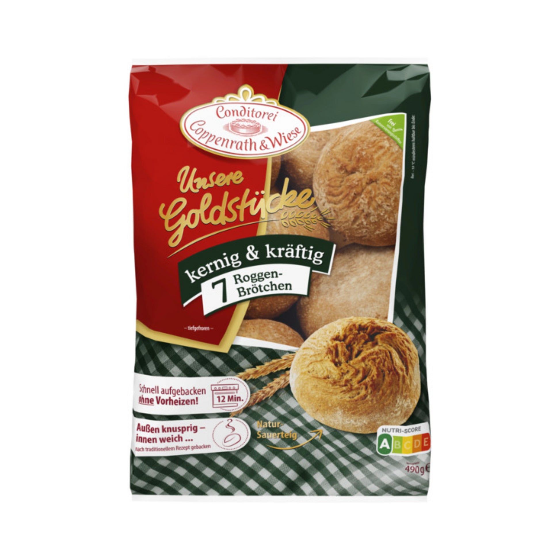 Coppenrath&Wiese Unsere Goldstücke Roggen-Brötchen kernig&kräftig 7ST 490g foodpipe [Lebensmittel-Lieferservice Rostock]