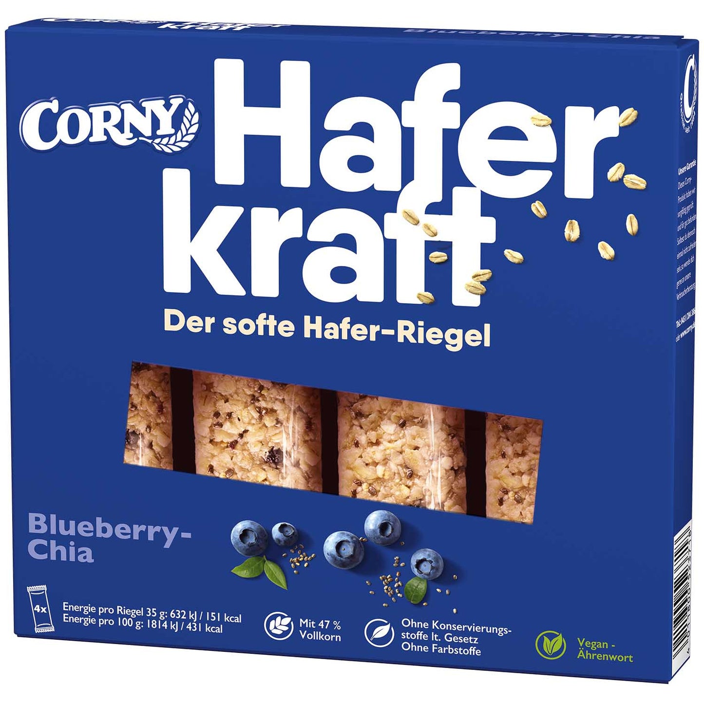 Corny Haferkraft Blueberry-Chia 4x35g foodpipe [Lebensmittel-Lieferservice Rostock]