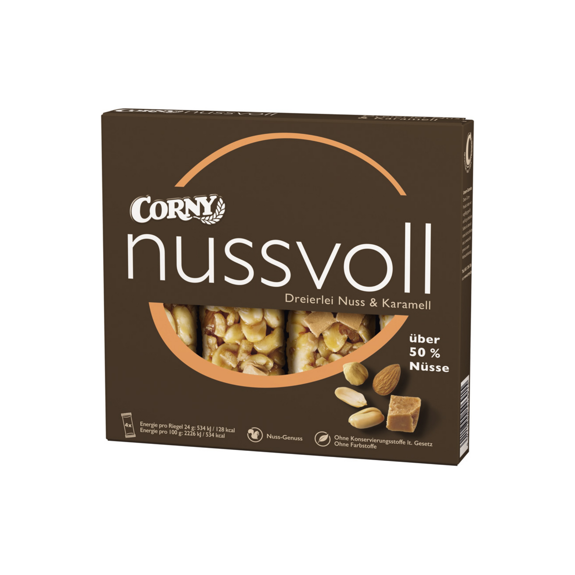 Corny Nussvoll Erdnuss & Vollmilch 4x24g foodpipe [Lebensmittel-Lieferservice Rostock]