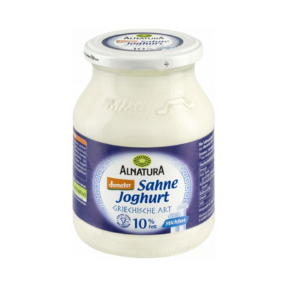 Demeter Alnatura Sahnejoghurt griechische Art 10% 480g MW foodpipe [Lebensmittel-Lieferservice Rostock]