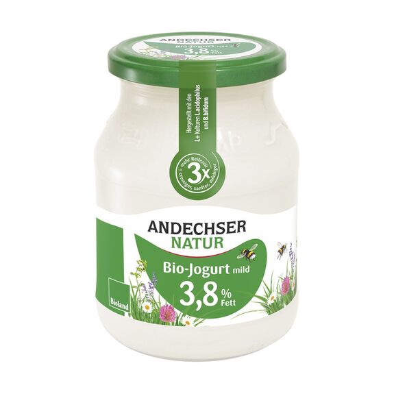 Demeter Andechser Natur Joghurt mild 3,8% 500g MW foodpipe [Lebensmittel-Lieferservice Rostock]