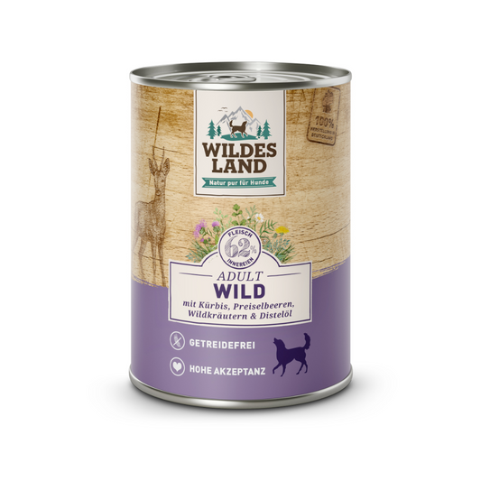 Wildes Land Hund Nassfutter Wild mit Kürbis 400g