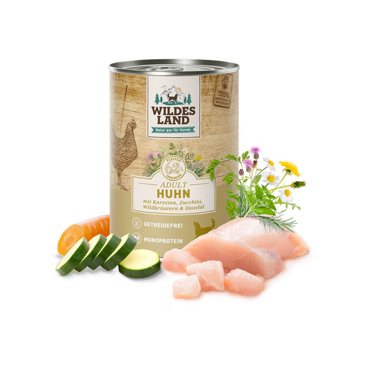 Wildes Land Huhn mit Karotten Zucchini Wildkräuter 400g