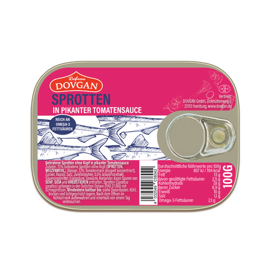 Dovgan Sprotten mit Jalapeno in Tomatensauce 100g