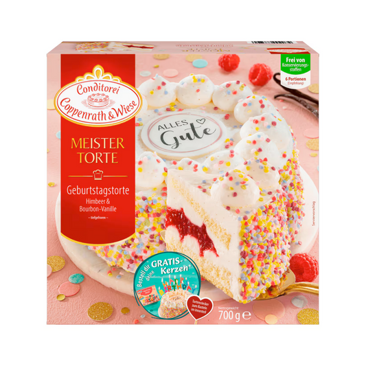 Coppenrath & Wiese Meistertorte Geburtstagstorte Himbeer&Bourbon-Vanille 700g