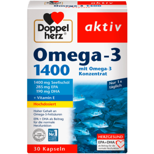 Doppelherz Omega-3 1400 30Kapseln 59,2g foodpipe [Lebensmittel-Lieferservice Rostock]