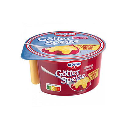 Dr.Oetker Götterspeise Himbeer mit Bourbon-Vanille Sosse 160g foodpipe [Lebensmittel-Lieferservice Rostock]