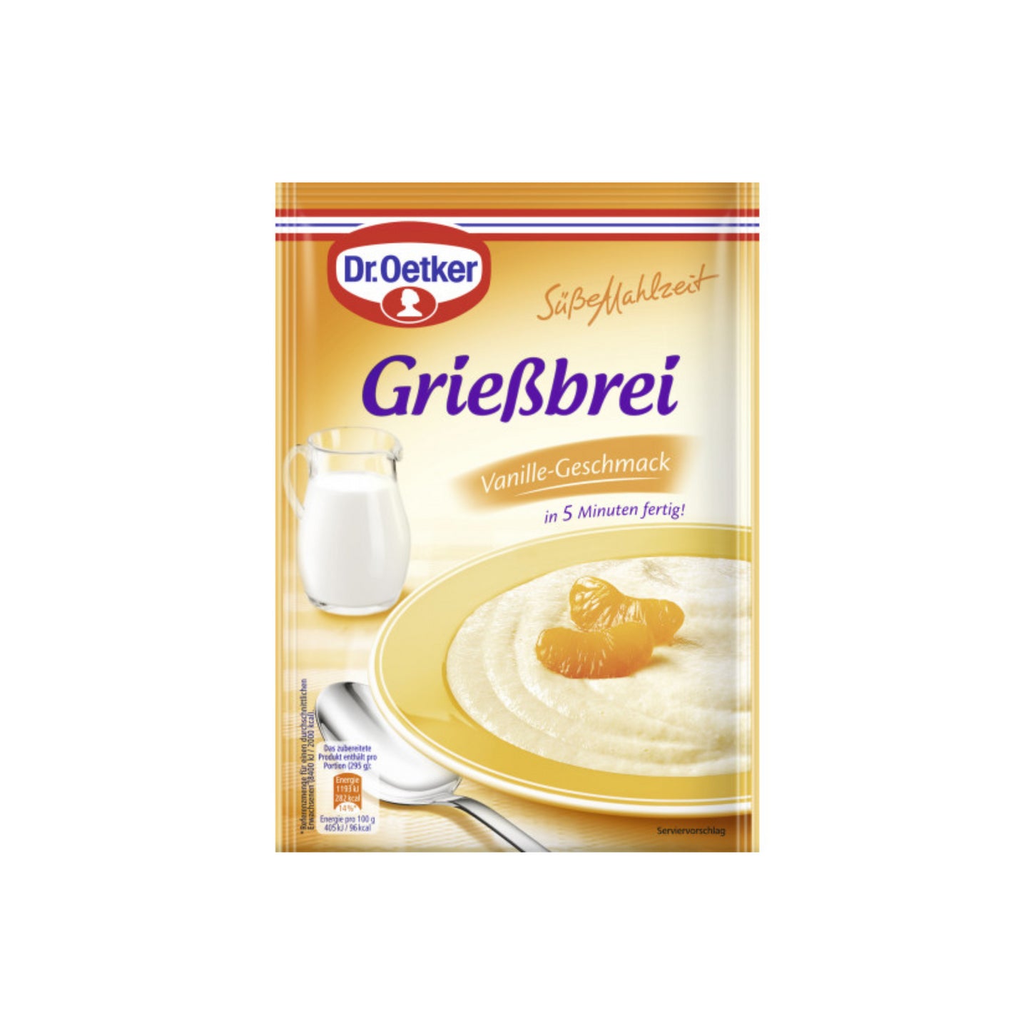 Dr.Oetker Grießbrei Vanille Geschmack für 500ml 90g foodpipe [Lebensmittel-Lieferservice Rostock]