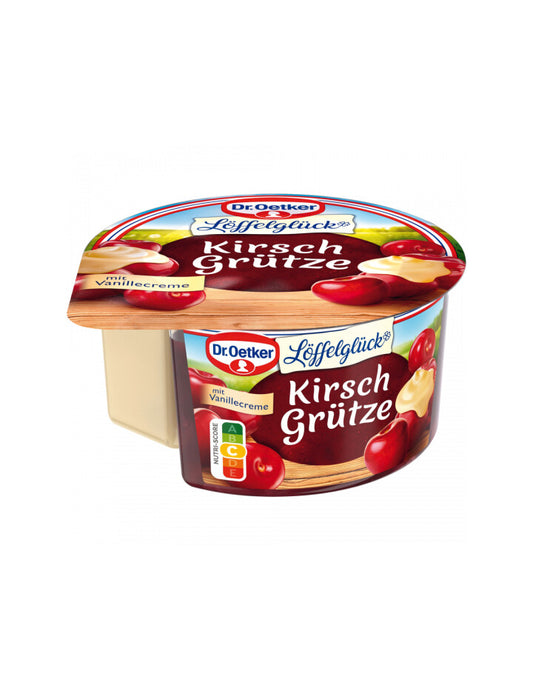 Dr.Oetker Kirsch Grütze mit Vanillecreme 160g foodpipe [Lebensmittel-Lieferservice Rostock]