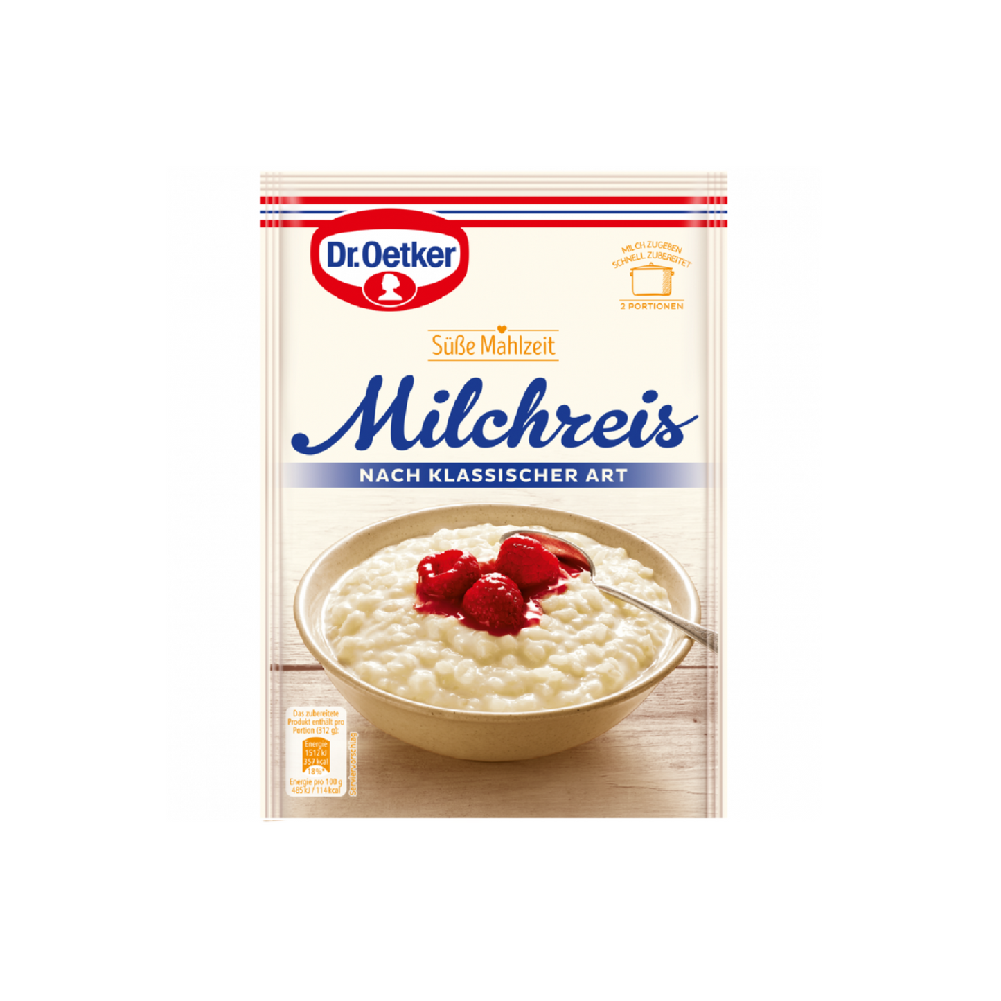 Dr.Oetker Milchreis nach klassischer Art für 500ml 125g foodpipe [Lebensmittel-Lieferservice Rostock]