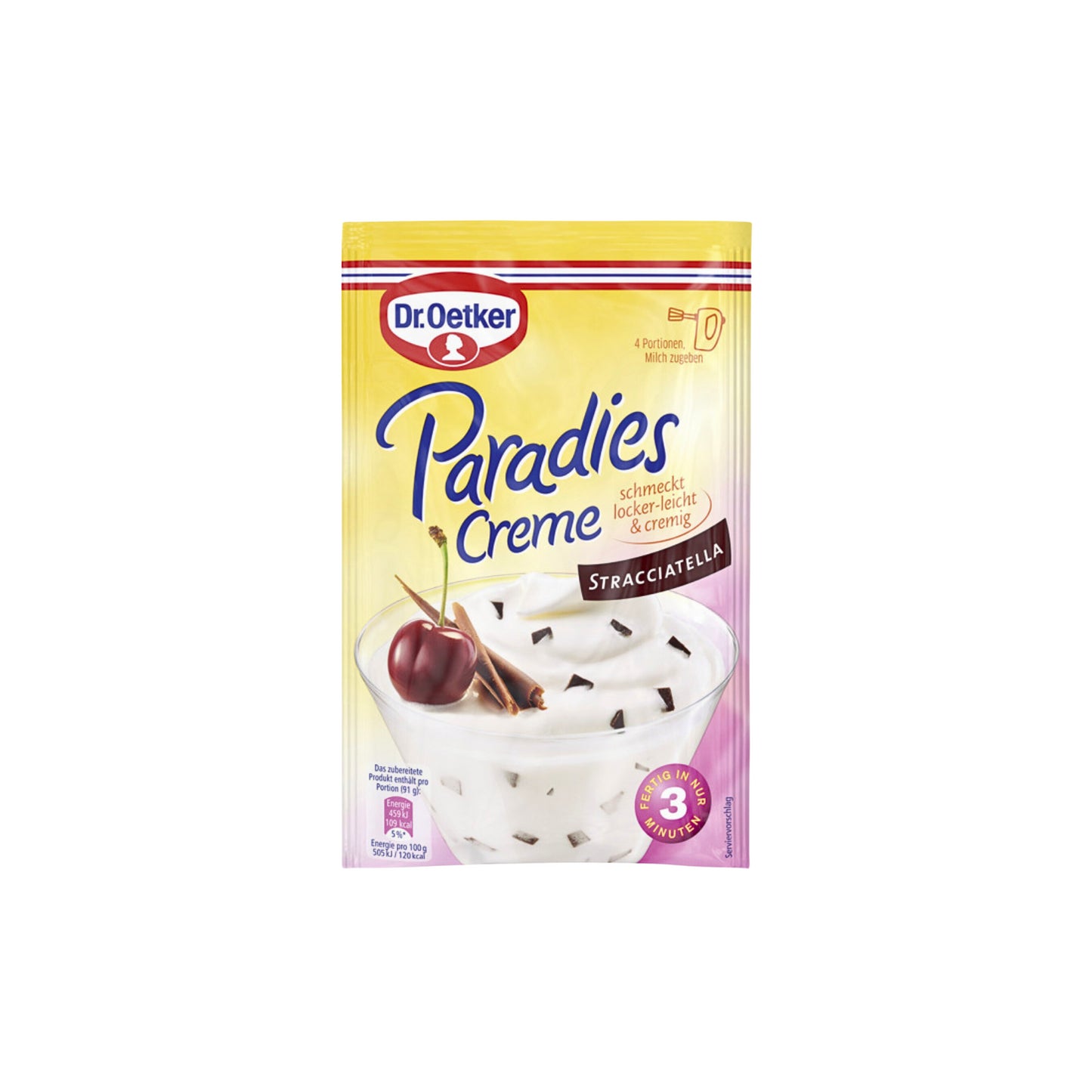 Dr.Oetker Paradies Creme Stracciatella für 300ml 66g foodpipe [Lebensmittel-Lieferservice Rostock]